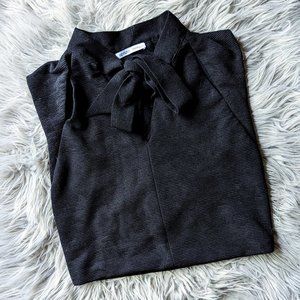 ZARA Black Sleeveless Crop Top with Bow Tie Neck sz S